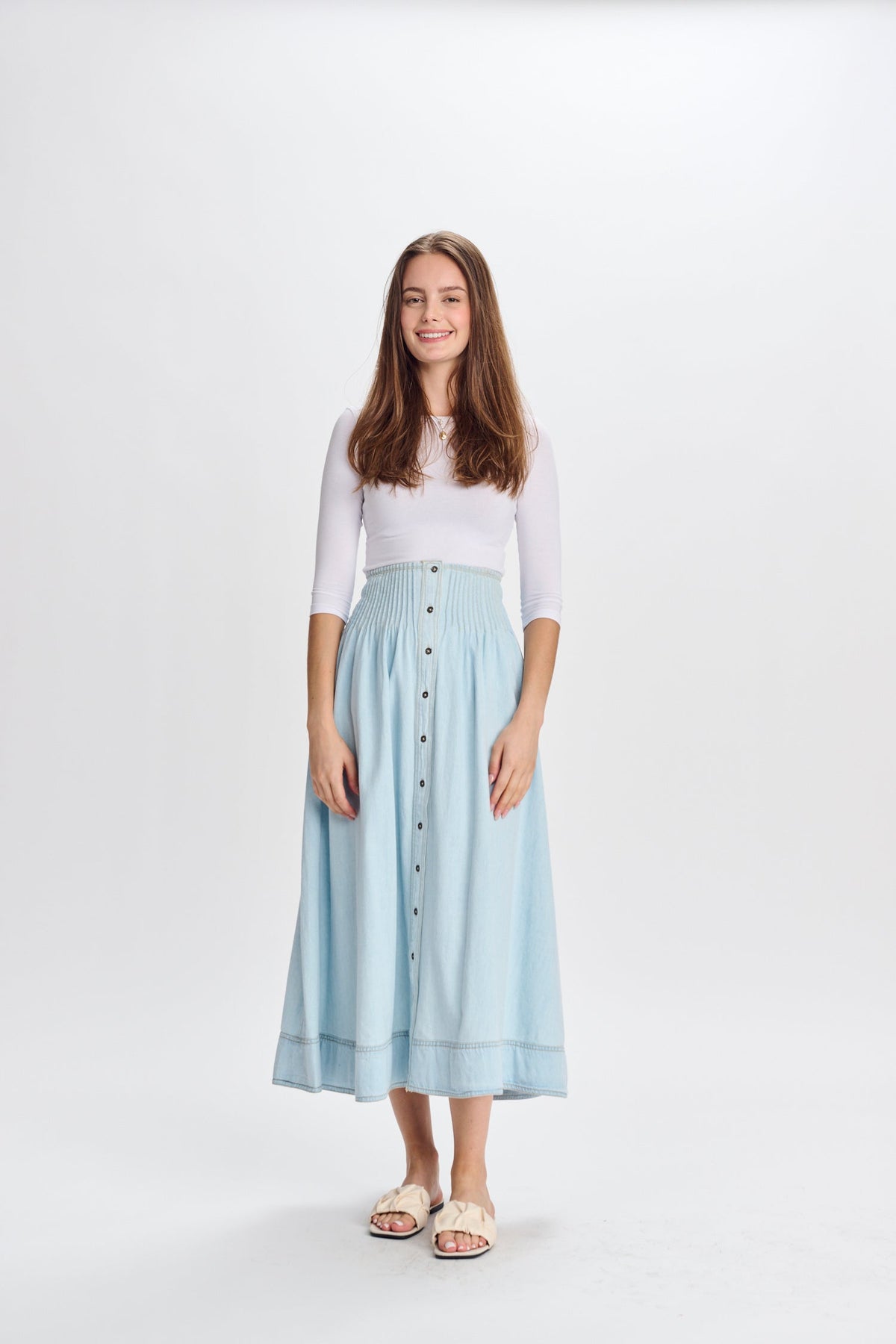 MW LT Wash Denim Skirt 444934