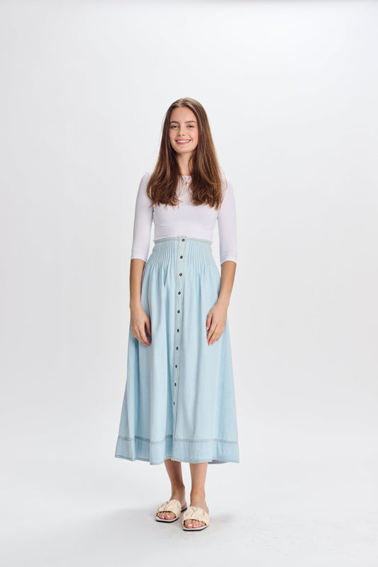 MW LT Wash Denim Skirt 444934