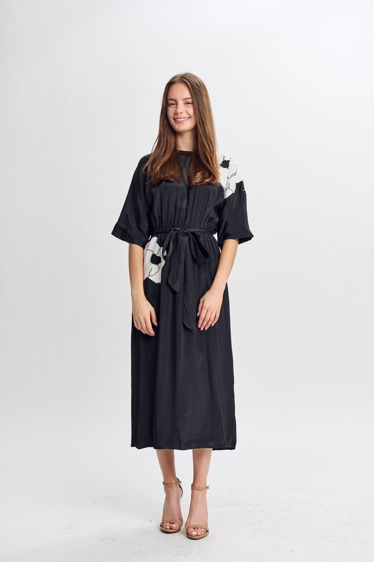 MW Black w White Floral Dress 334686