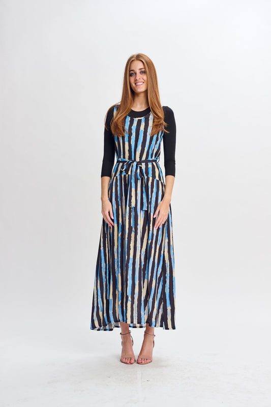 MW Black Ivory Blue Stripe Jumper w Ivory Top 994793