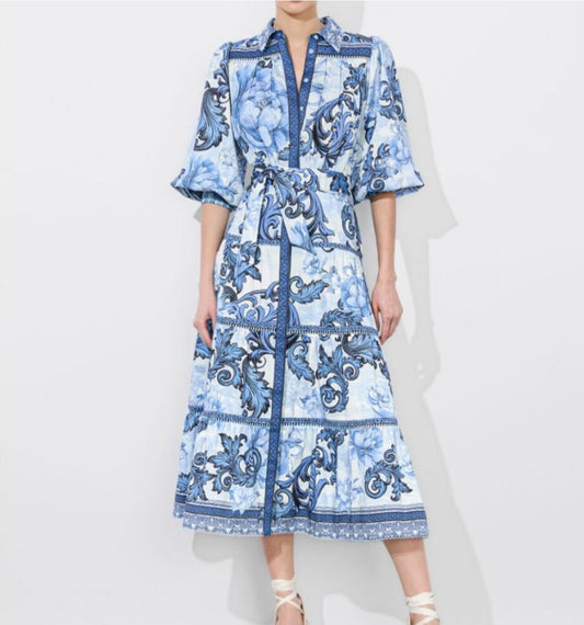 alice and olivia scroll symphony dress
