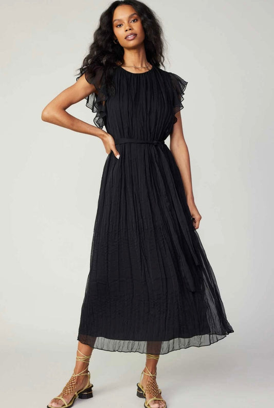 Current Air Flutter Sleeve Crinkle Dress