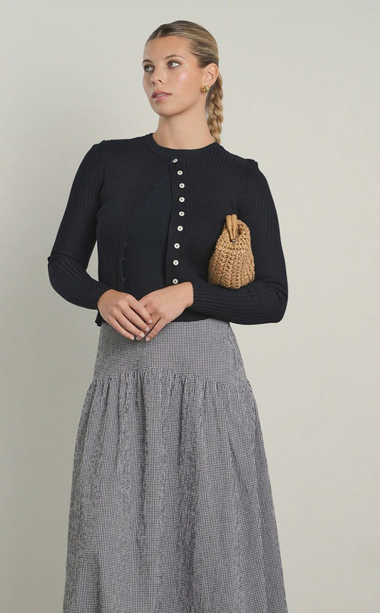 Point Ribbed Knit Cardi S262294