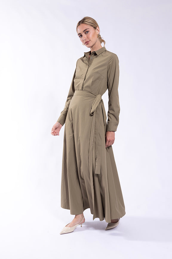 O&E Flowy Wrap Shirtdress