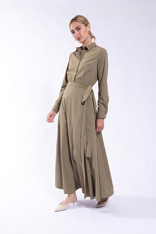 O&E Flowy Wrap Shirtdress